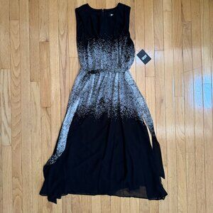 DKNY Sleeveless Chiffon Maxi Dress – Size 6 – Black & Cream – NWT